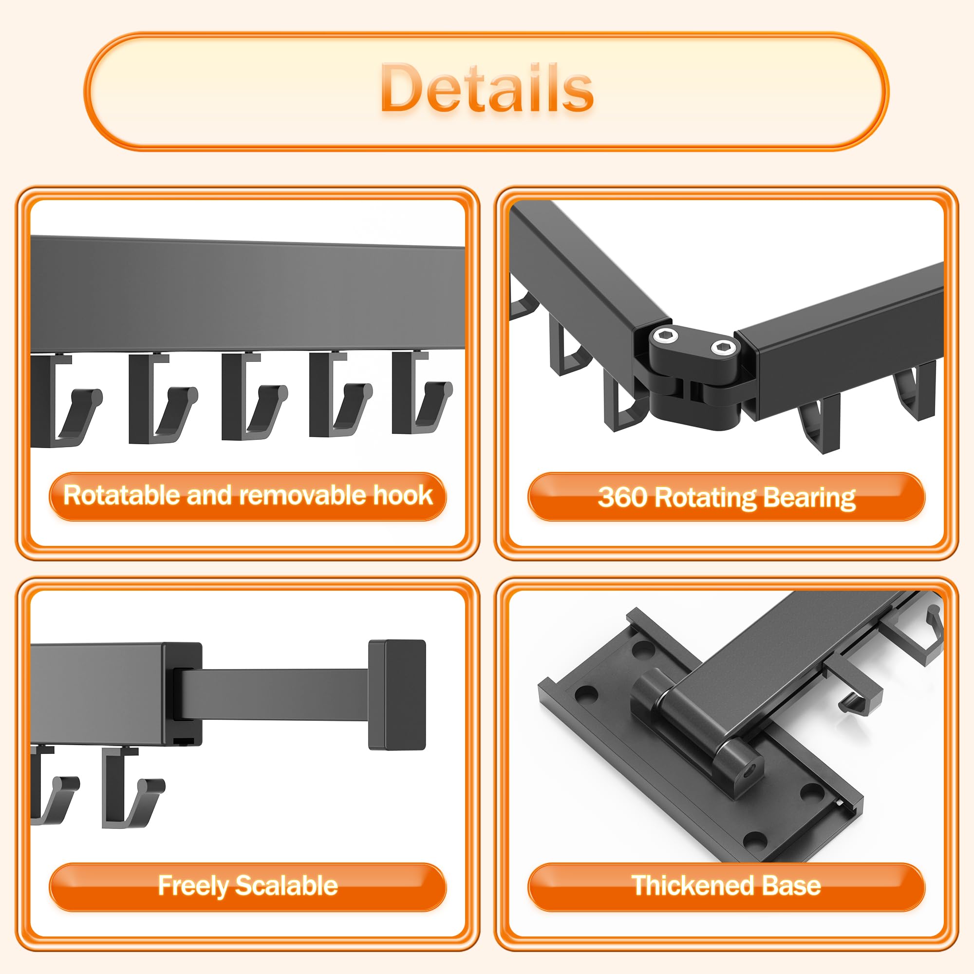 HEILAIYI fixation adhésive sans perçage pour installation simple