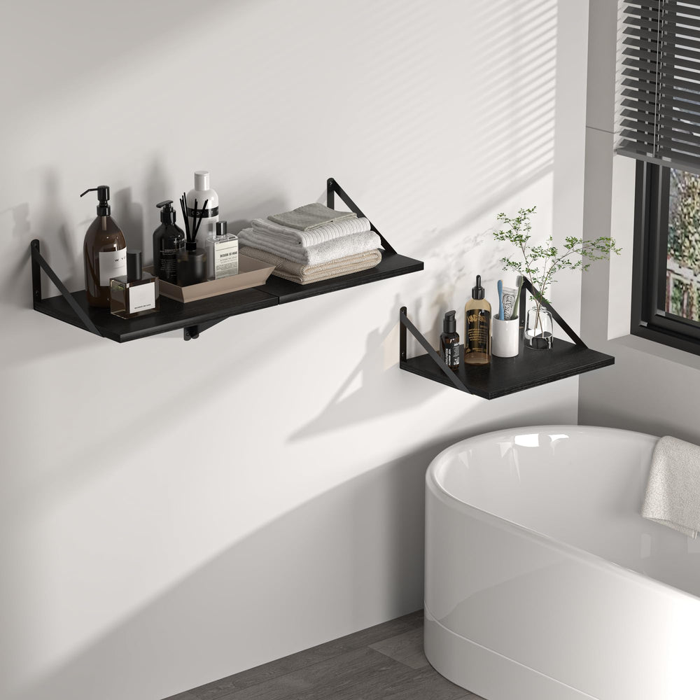Heimlove étagère montrée à l'échelle d'une main, profondeur spacieuse visualisée