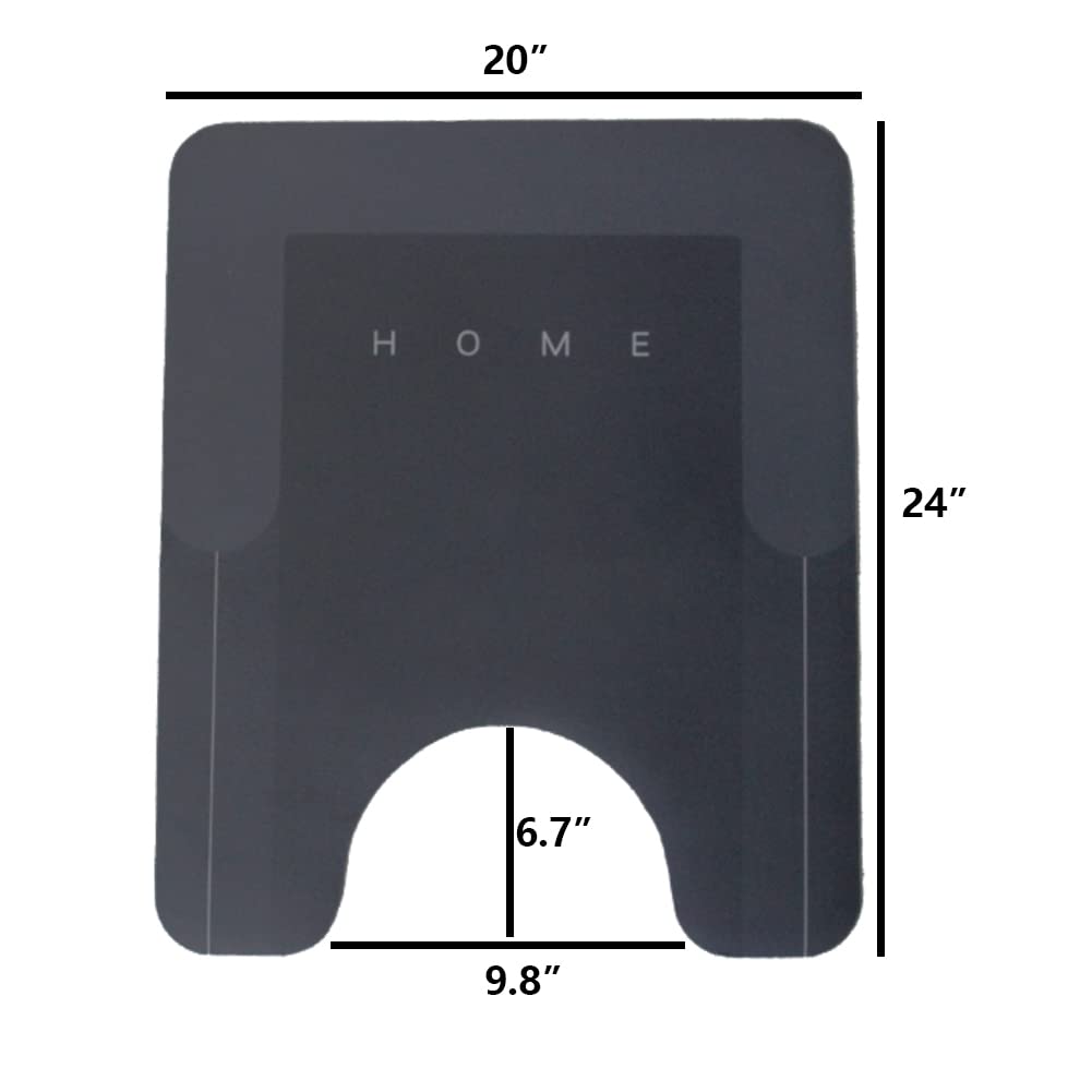 HelloTree tapis contour toilette en U gris foncé antidérapant sûr