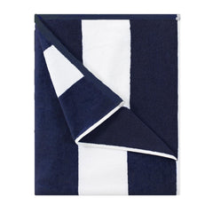 HENBAY serviette face avant rayée bleu marine, grand format confortable pour s'allonger