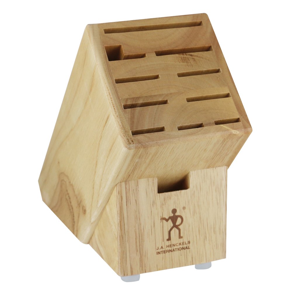 HENCKELS bloc frontal en bois dur montrant rangement organisé