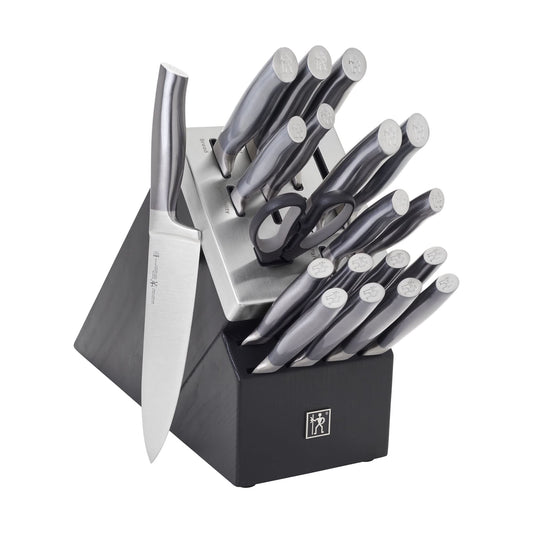 HENCKELS Graphite coffret face montrant le bloc noir et les couteaux prêts à l'emploi