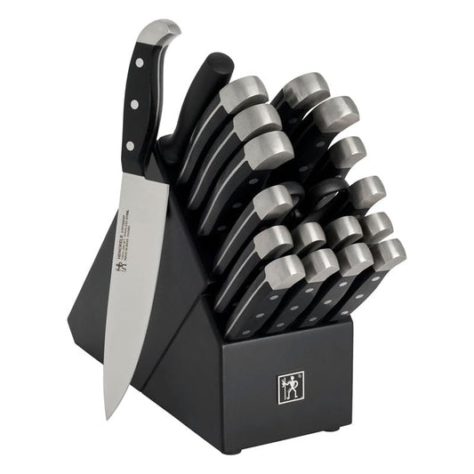 HENCKELS bloc noir montrant couteaux tranchants et rangement organisé pour gain d’efficacité