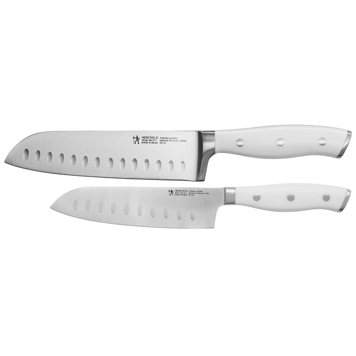 HENCKELS face du pack Santoku blanc montre design et qualité