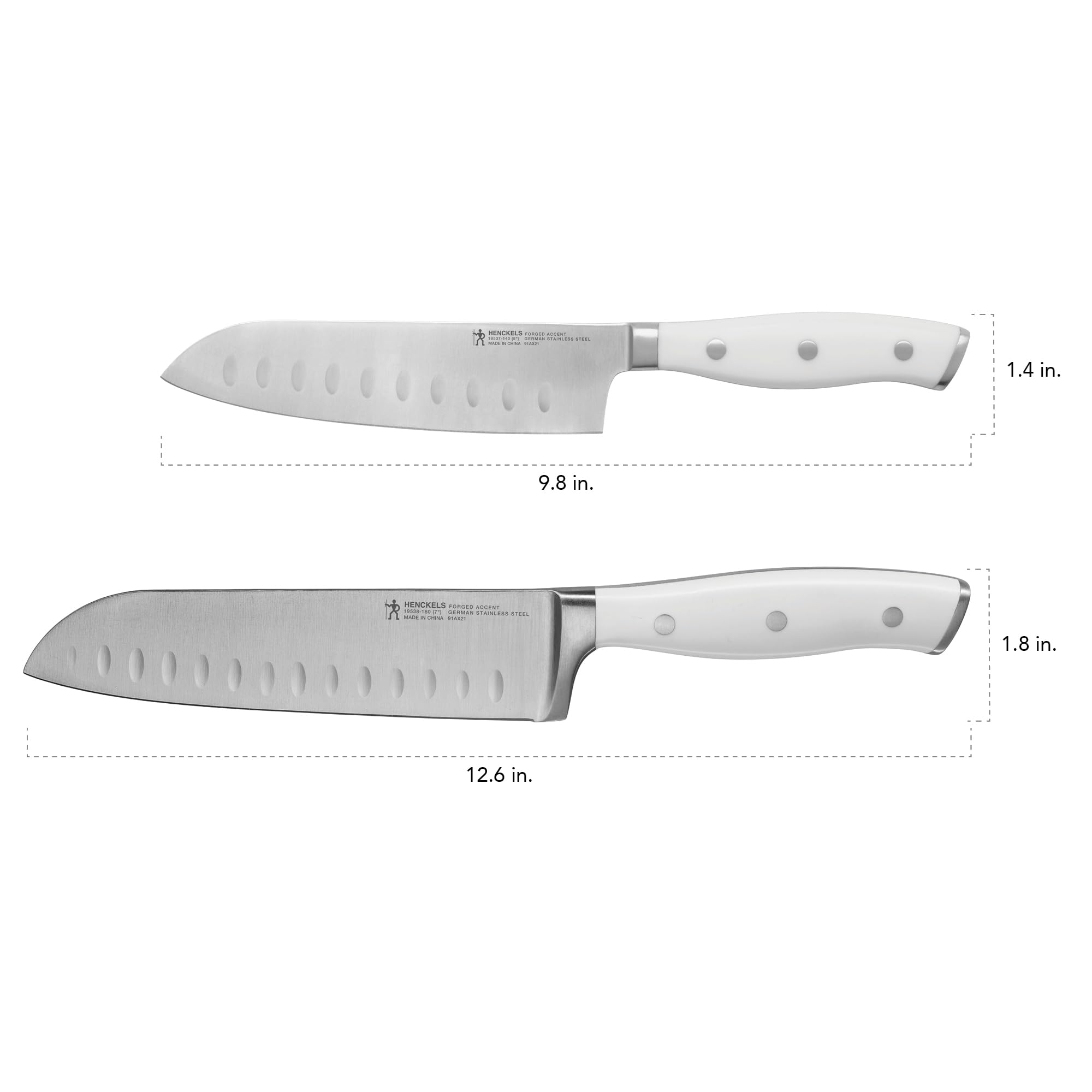 HENCKELS manche triple-clou blanc ergonomique pour prise confortable