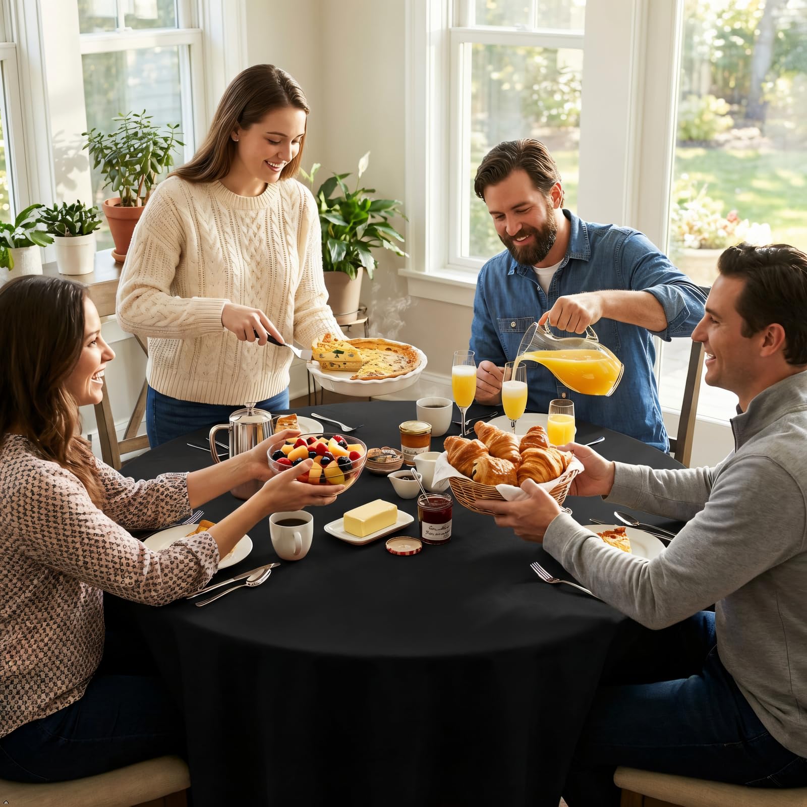 Heneger nappe en usage sur table de réception montrant rendu élégant