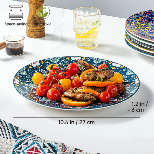 HENXFEN LEAD ensemble de 6 assiettes empilées gainant d'espace et rangement pratique