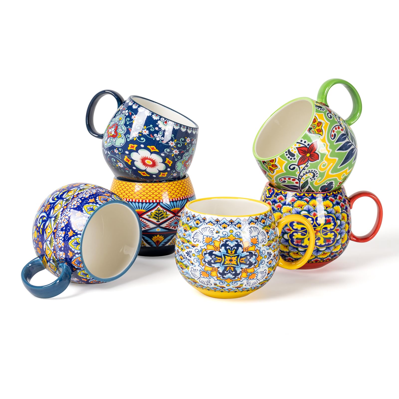 HENXFEN LEAD face avant du lot de 6 tasses et design bohème pour personnaliser la table