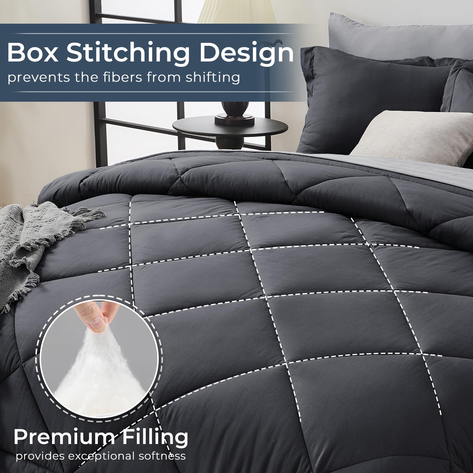 HEVUMYI drap‑housse élastique 360° montrant maintien du matelas