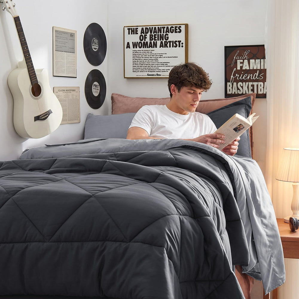 HEVUMYI ensemble installé sur lit Twin XL pour gain de style immédiat