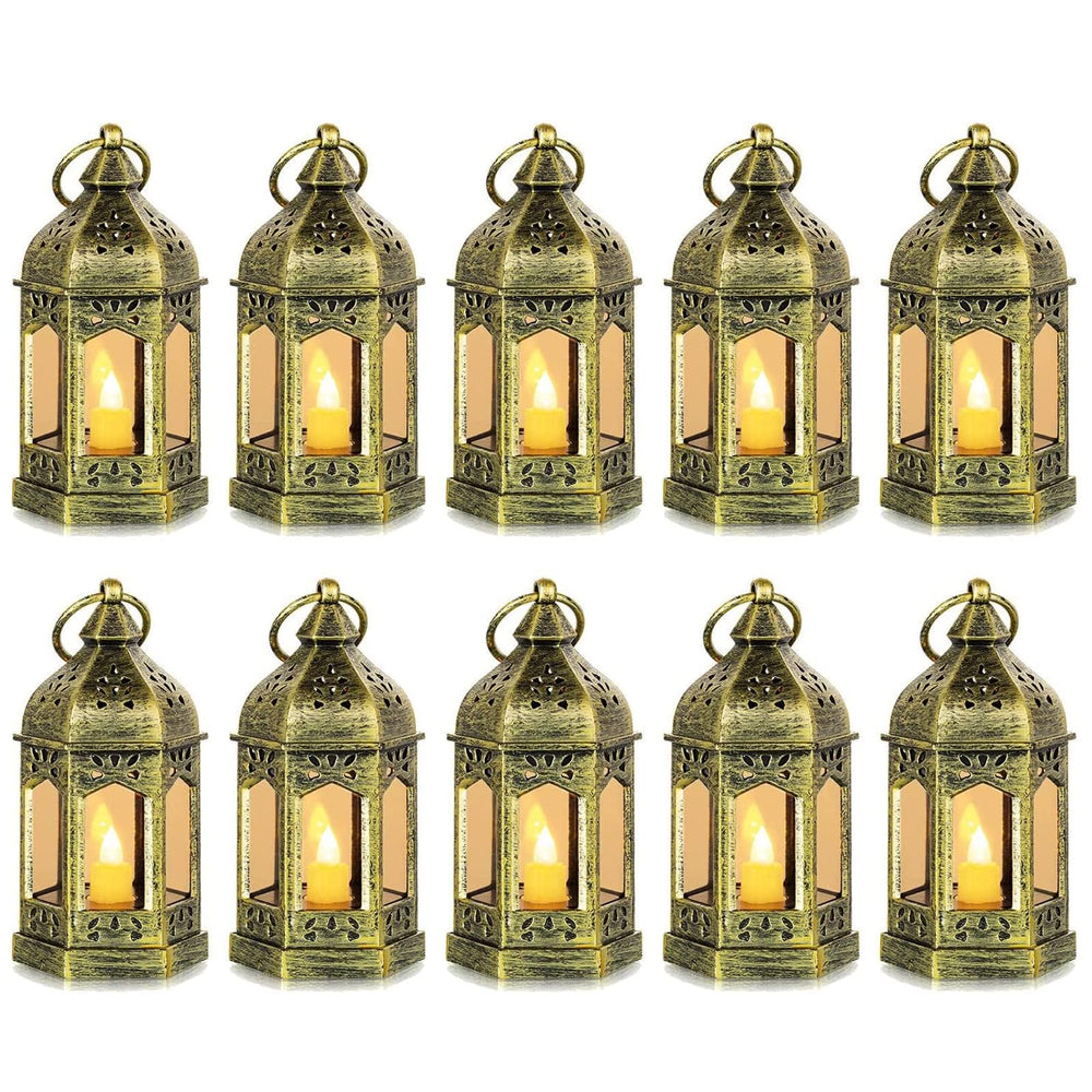 Hewory lanterne dorée face montrant design hexagonal et avantage esthétique