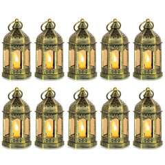 Hewory lanterne dorée face montrant design hexagonal et avantage esthétique