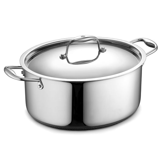 HexClad braiser 6,5 QT vue de face montrant finition durable et polyvalence