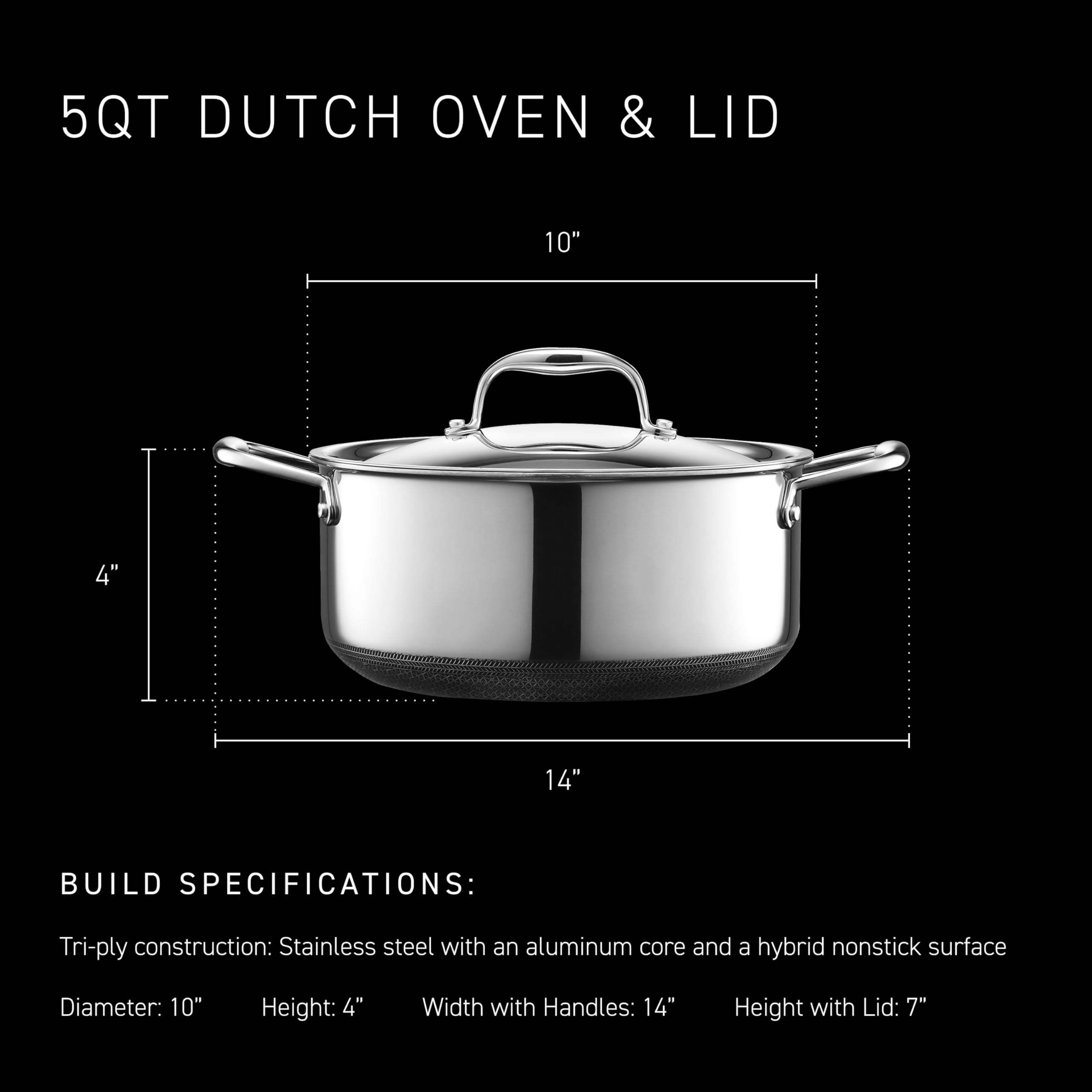 HexClad couvercle acier posé sur la cocotte conservant humidité