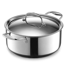 HexClad vue avant de la cocotte montrant design et finition durable