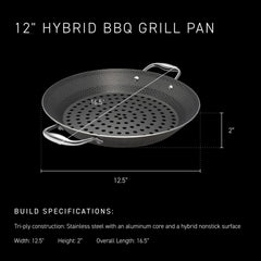 Poêle HexClad utilisée sur feu à gaz pour saisir steaks, permet marques de gril nettes