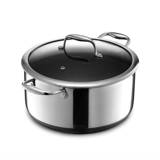 HexClad marmite 8QT face avant montrant capacité et design robuste