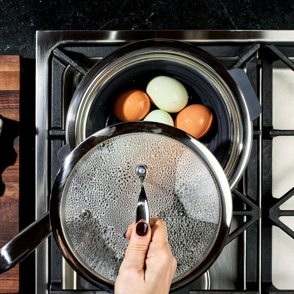 HexClad paniers avec légumes vapeur en scène lifestyle pour repas sain rapide
