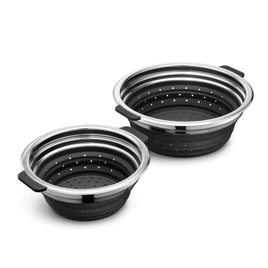 HexClad paniers vapeur devant ensemble montrant rangement compact et polyvalence