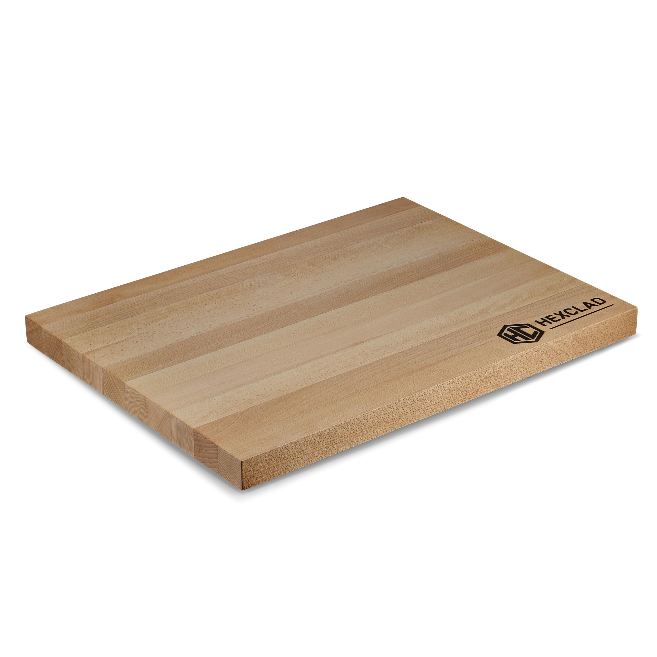 HexClad planche en hêtre vue frontale montrant la grande surface pratique