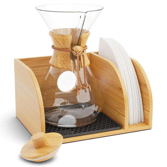 HEXNUB support pour-over face avant présentant rangement ordonné et design élégant