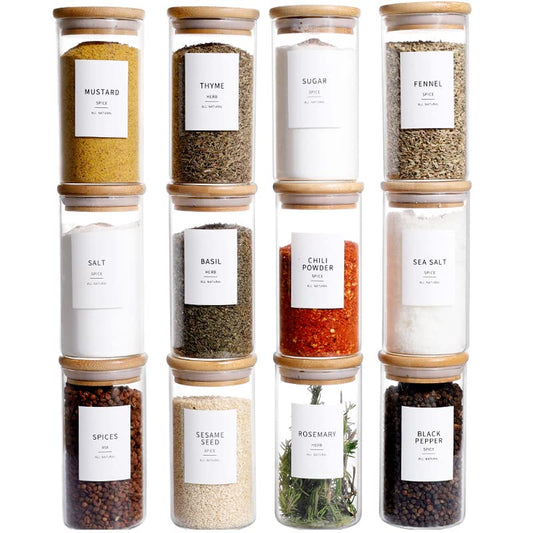 HHMJSM bocaux verre face avant montrant design épuré et rangement organisé