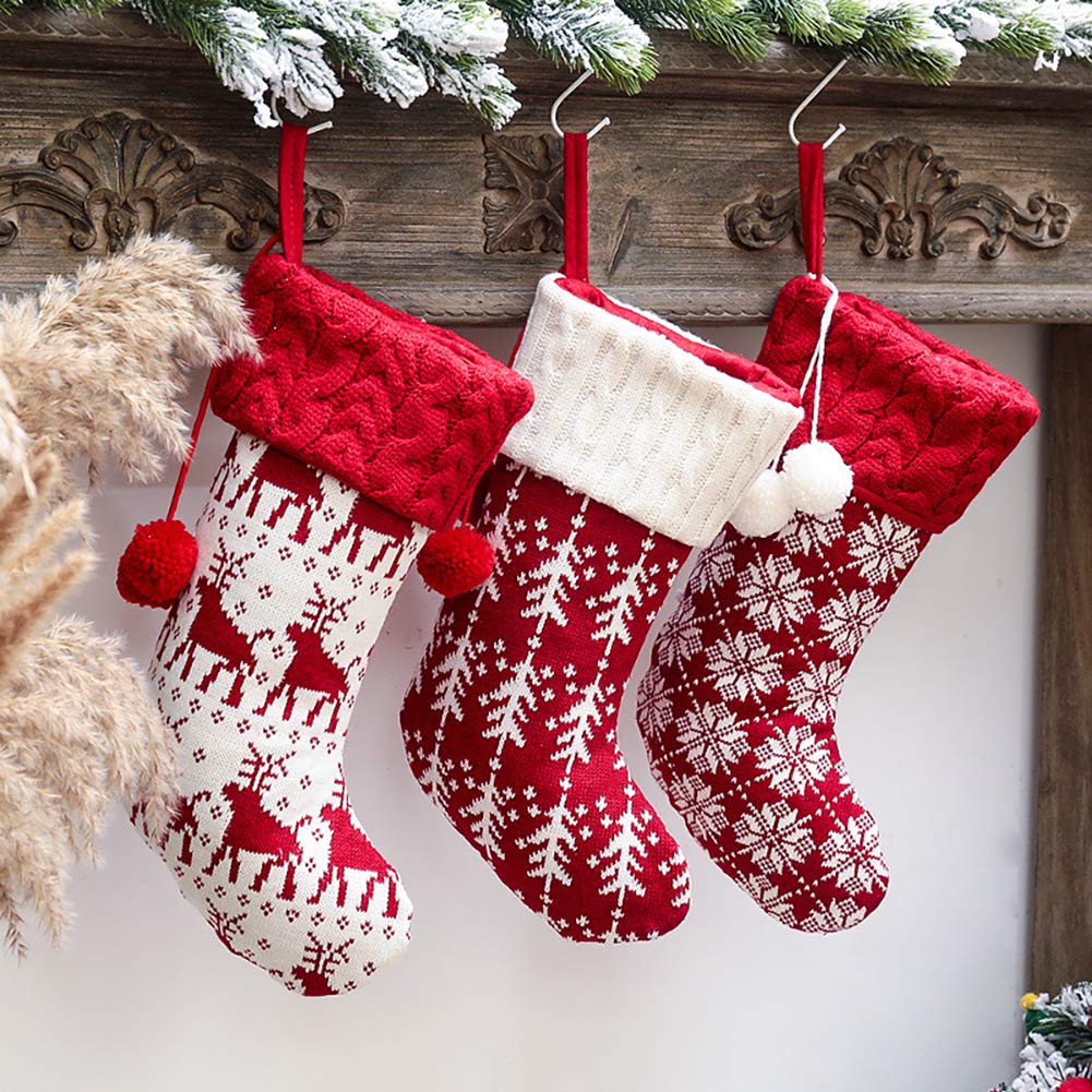 HHOCN chaussettes de Noël pack avant vue nette, apporte déco chaleureuse