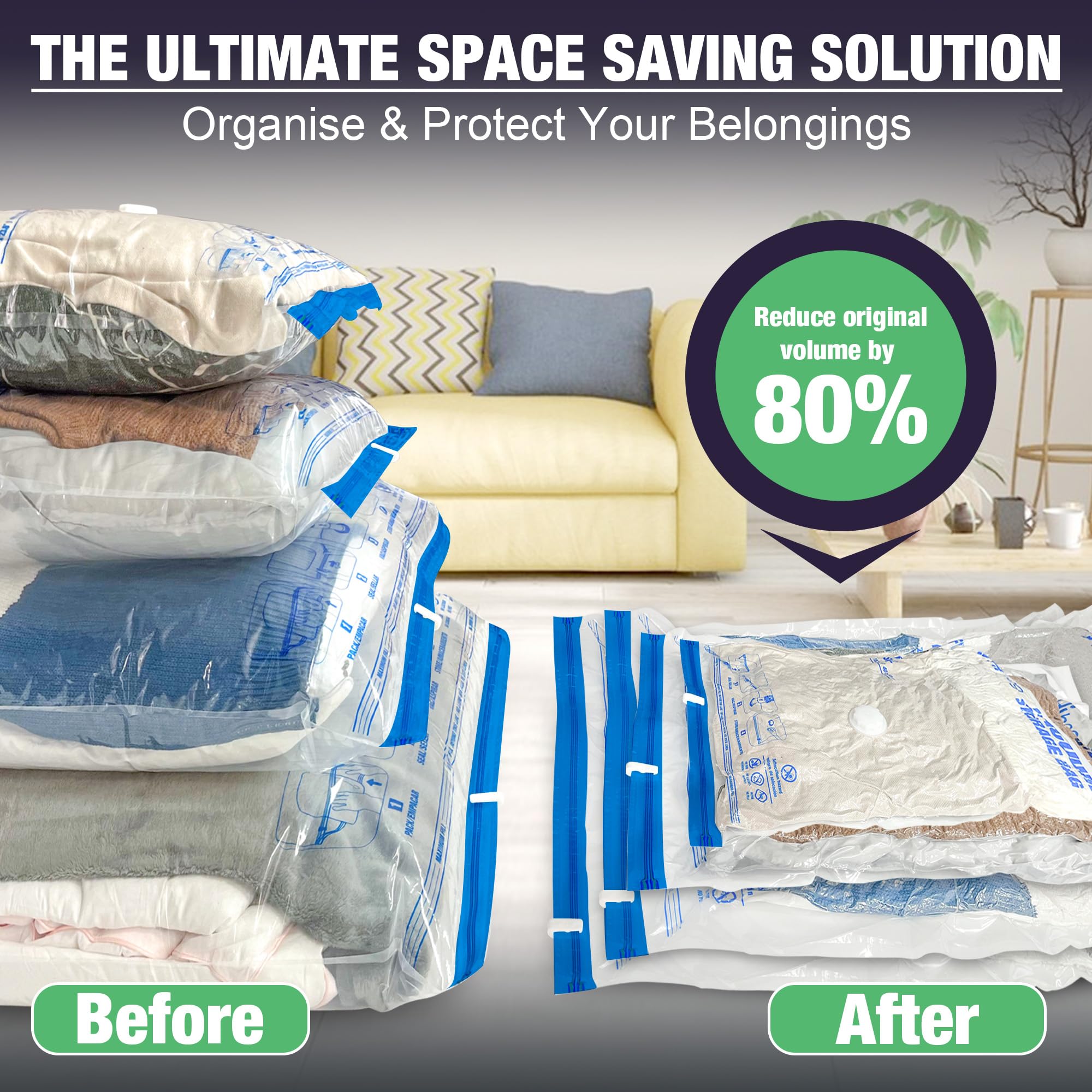 HIBAG comparaison avant/après compression économise de l'espace