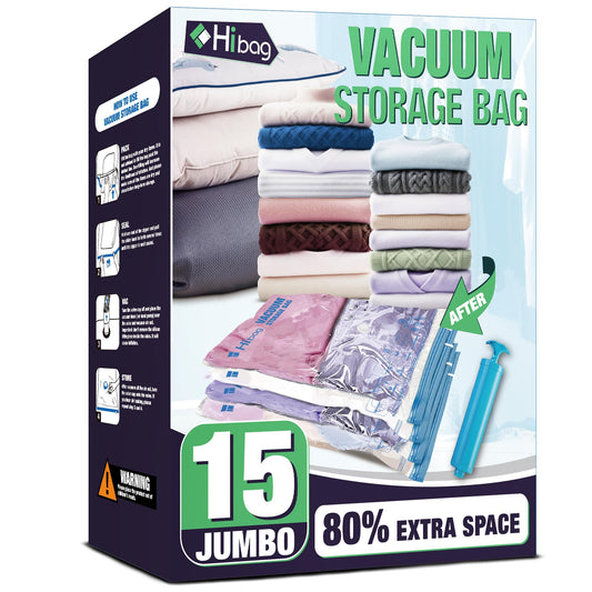 HIBAG face avant du pack montrant 15 sacs pour gain de place