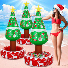 Hiboom sapin gonflable vue avant montrant design festif et gain de place