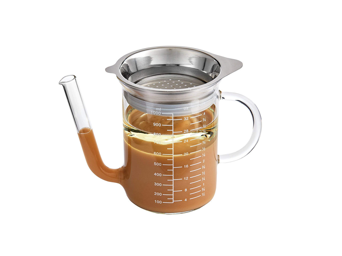 HIC Kitchen pichet en verre face avant montrant le bec pour un service propre