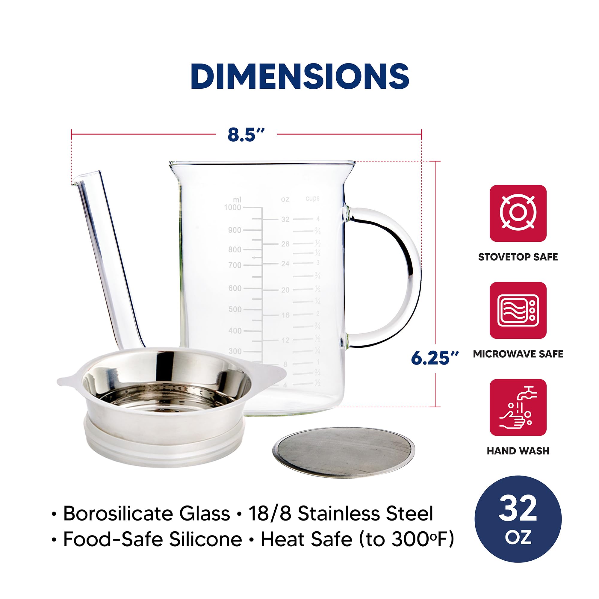 HIC Kitchen séparateur en action versant jus clair pour sauces plus saines