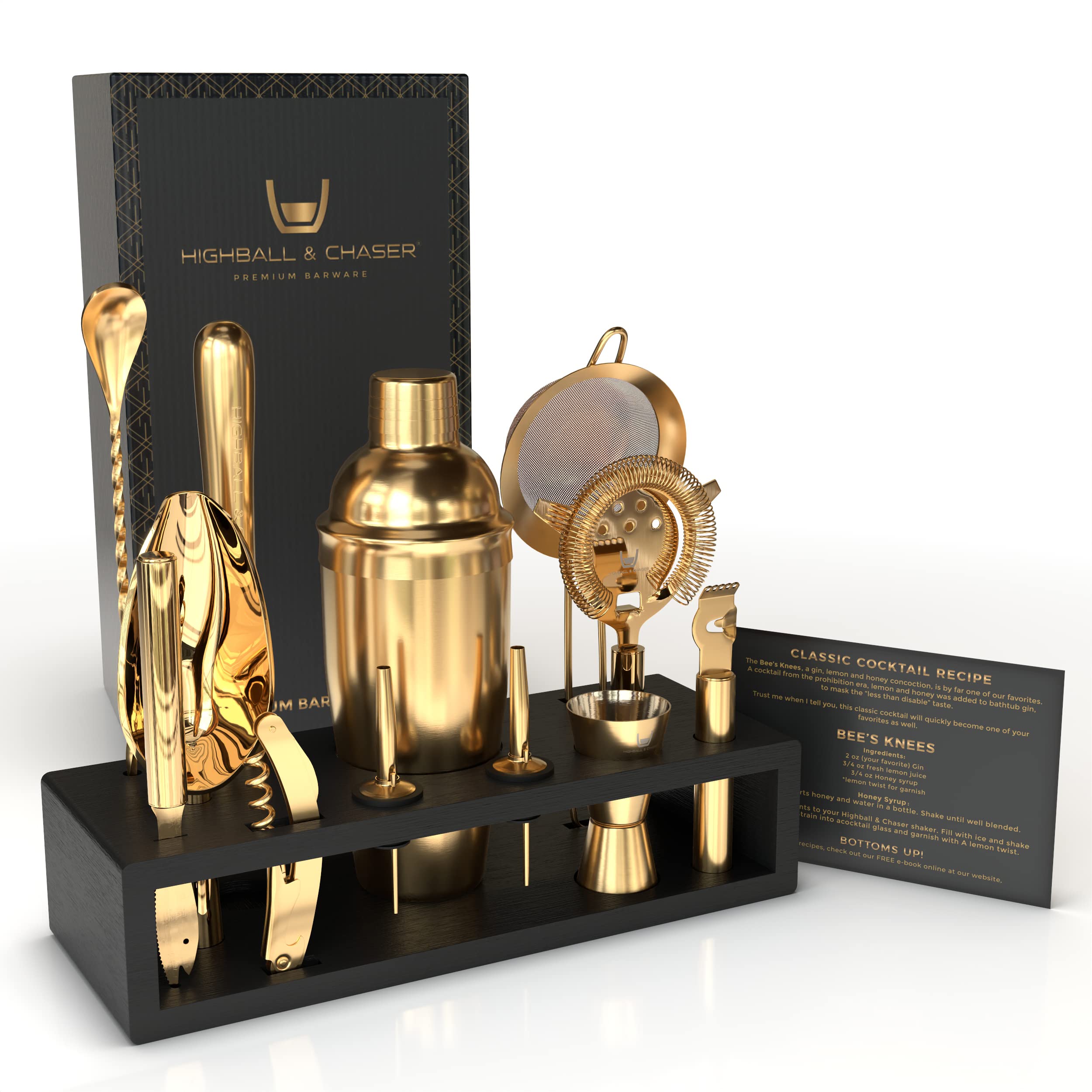Highball & Chaser mise en scène service de cocktail, kit prêt à l’usage pour invités
