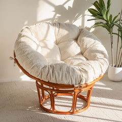 HIGOGOGO coussin papasan face avant beige offrant une assise enveloppante
