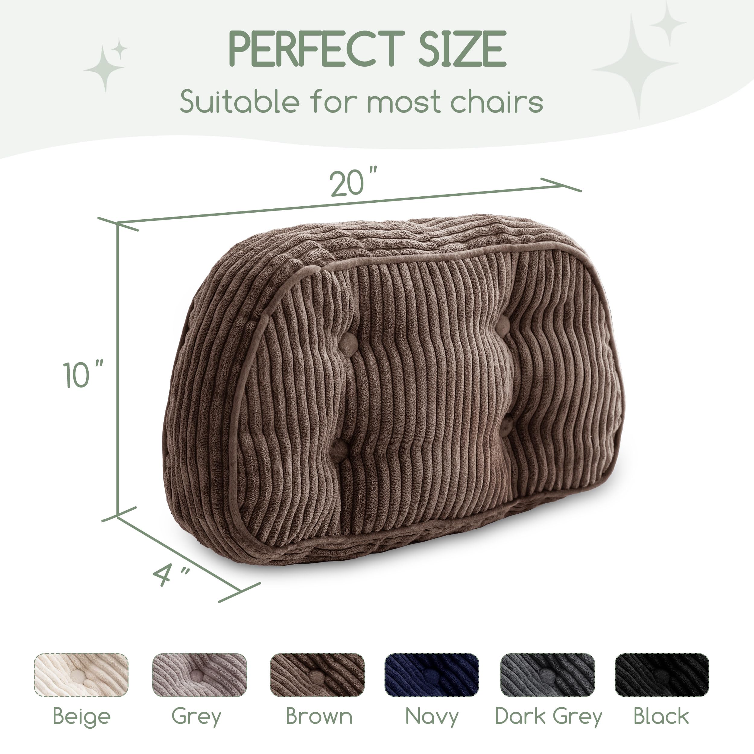 HIGOGOGO coussin placé sur fauteuil relax pour soutien lombaire immédiat