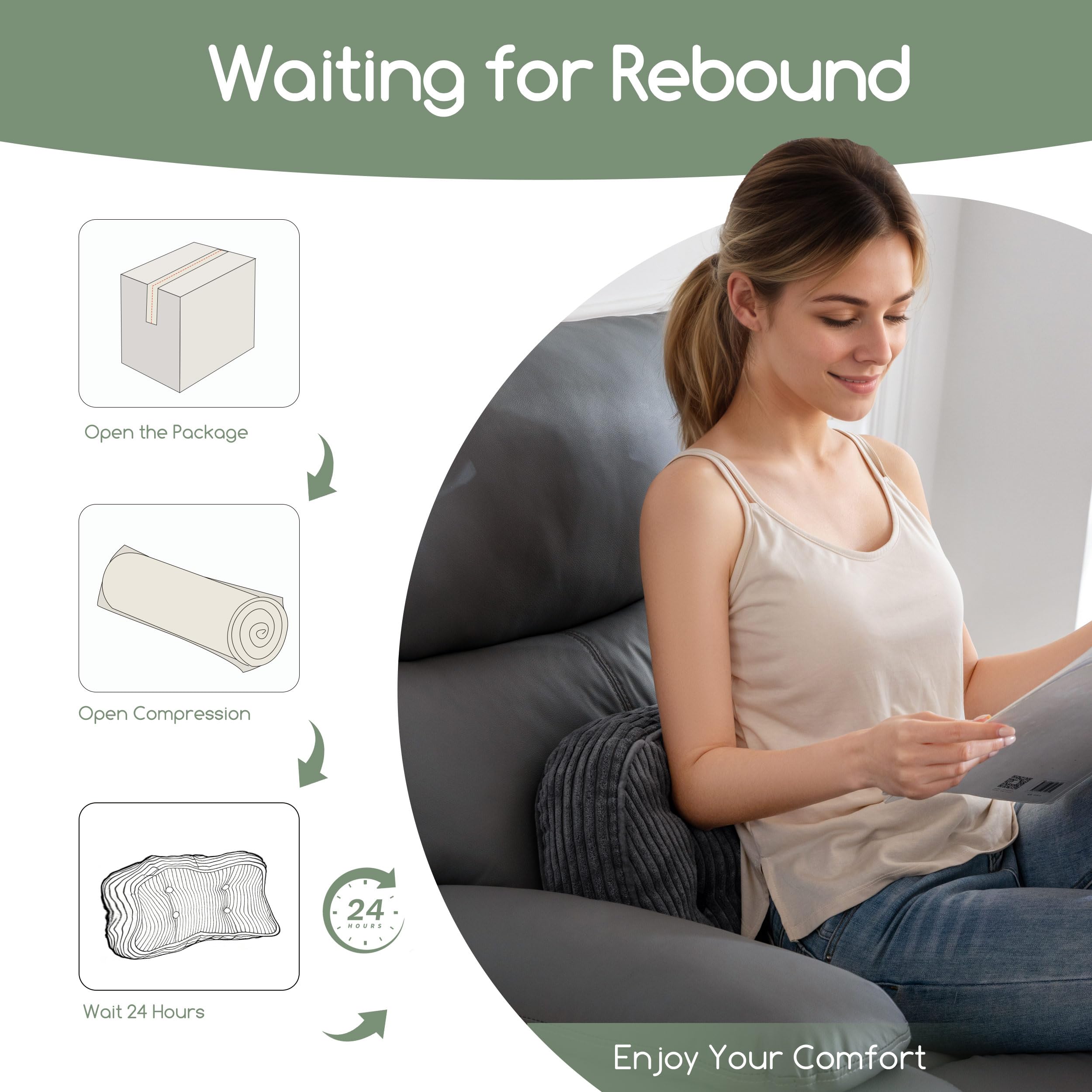 HIGOGOGO coussin comprimé dans emballage, facile à déballer et réexpansion