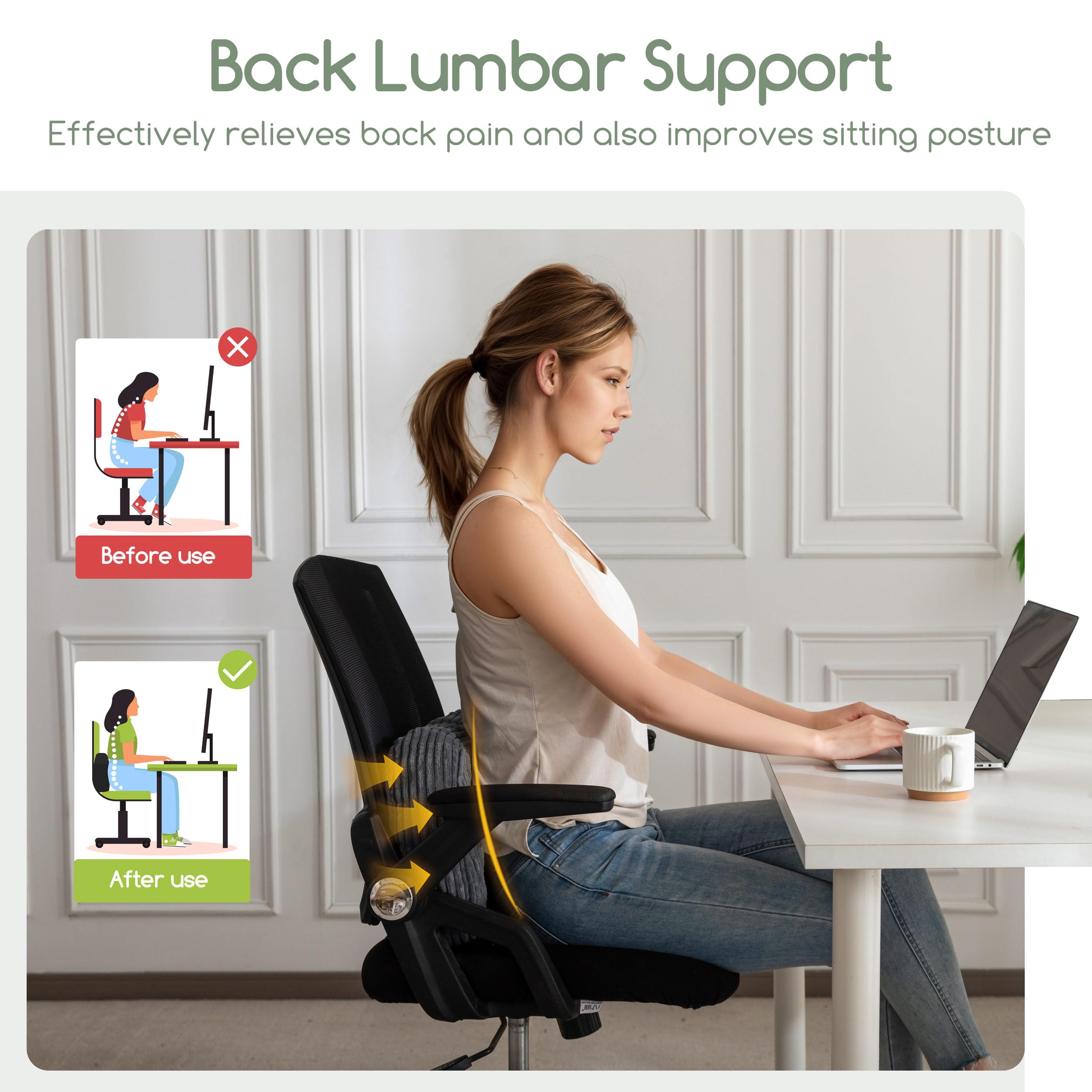 HIGOGOGO profil en B du coussin, maintien ergonomique de la taille