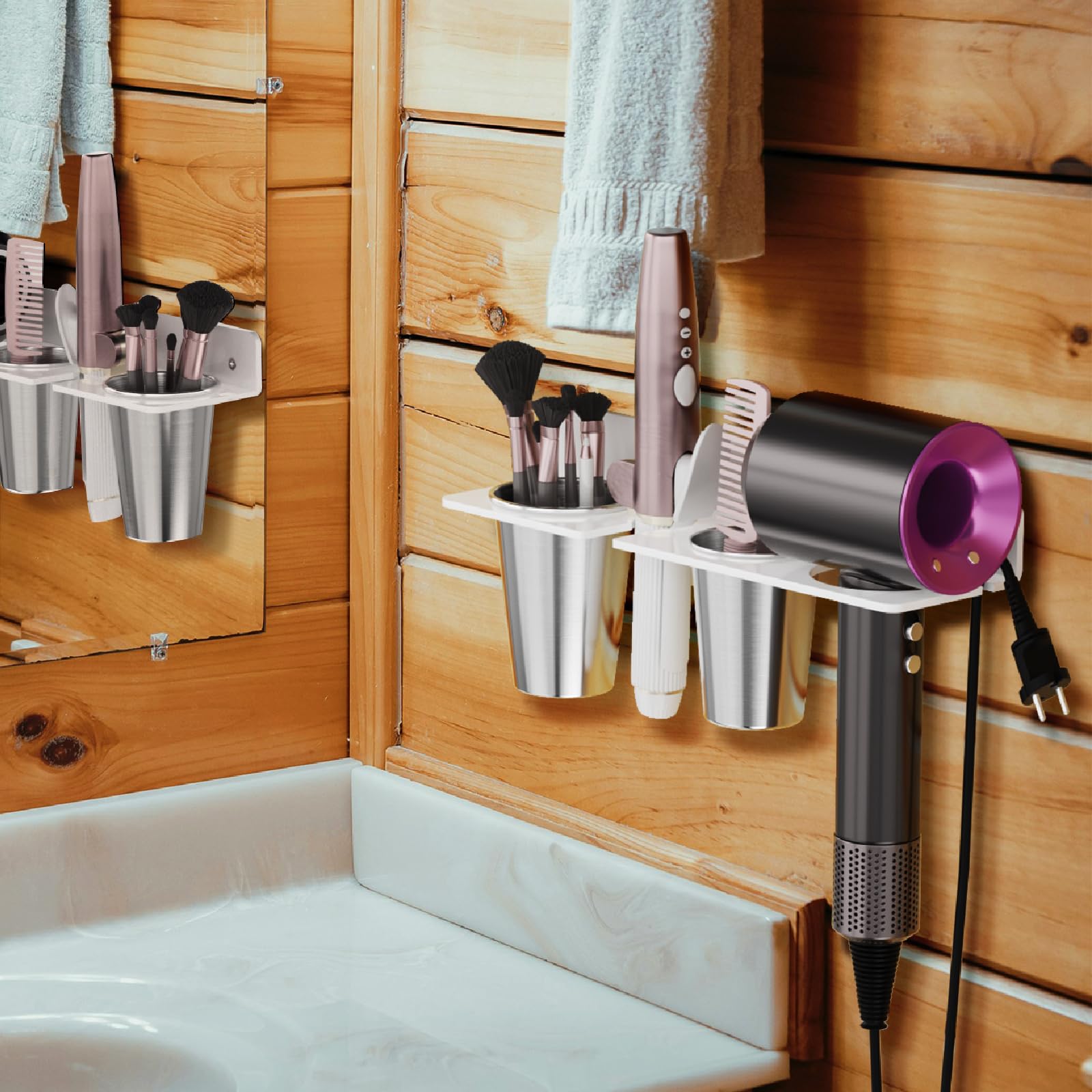 HIIMIEI comparaison de taille avec une brosse pour visualiser la capacité de rangement