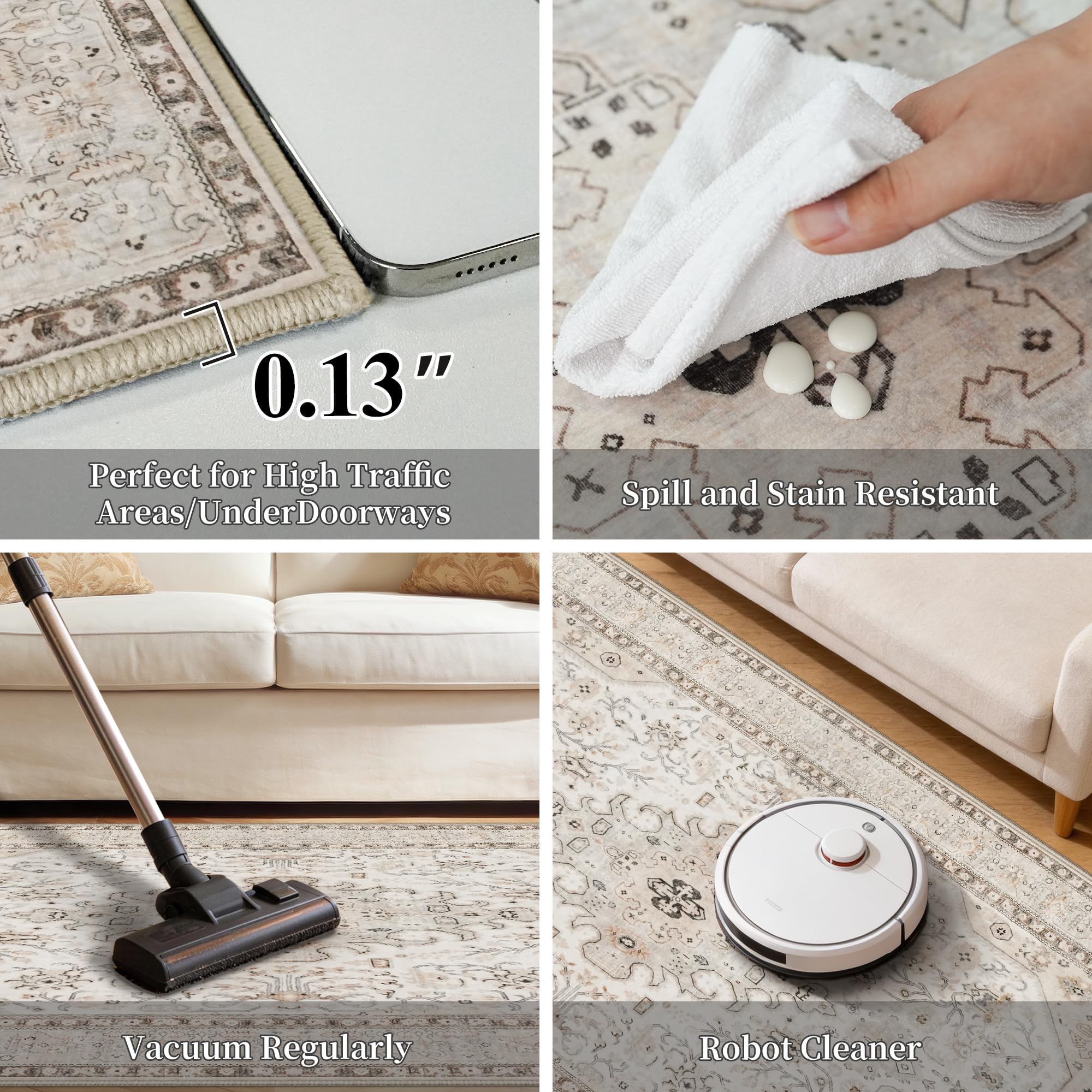 HILORUUG tapis posé dans un salon montrant ambiance chaleureuse