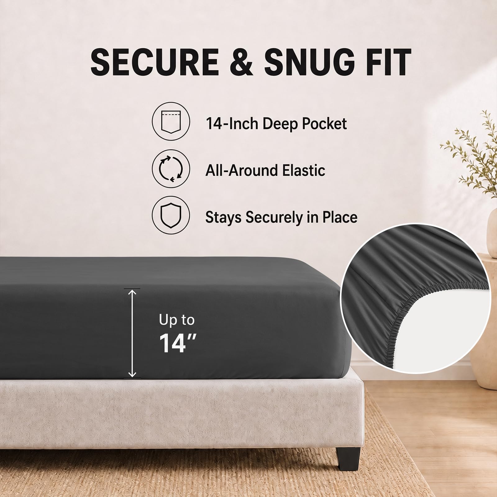 HIMEET ensemble installé sur lit dans une chambre moderne pour visualiser style et confort