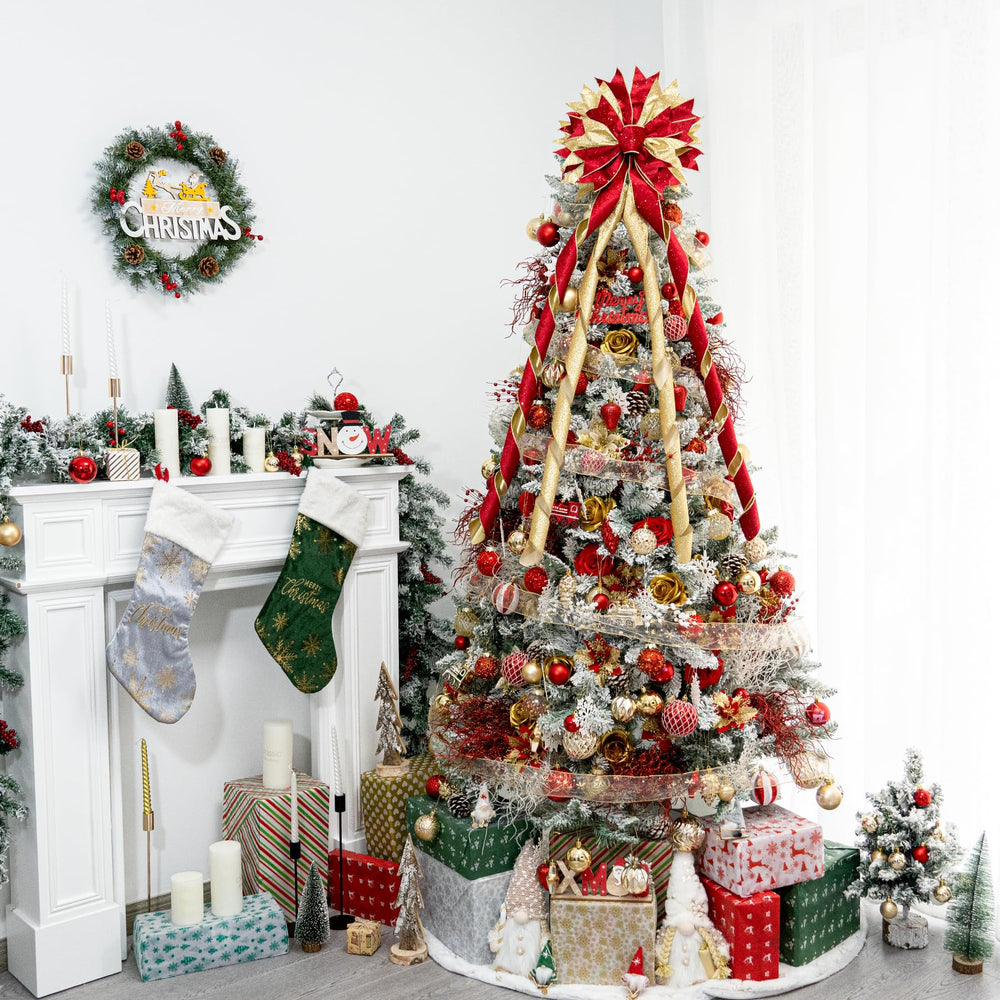 Hismir nœud décorant une cheminée pour ambiance festive