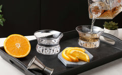 Historically Modern Designs ensemble de deux verres Oaxaca présenté sur plateau, idéal pour cadeau