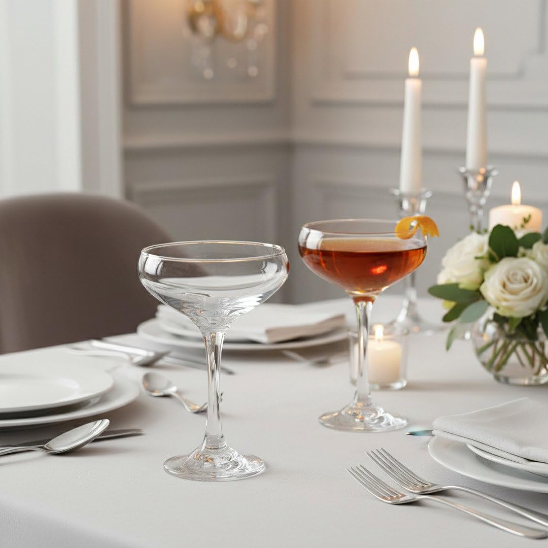 HISTORY COMPANY coupe servie avec un martini montrant mise en valeur des arômes
