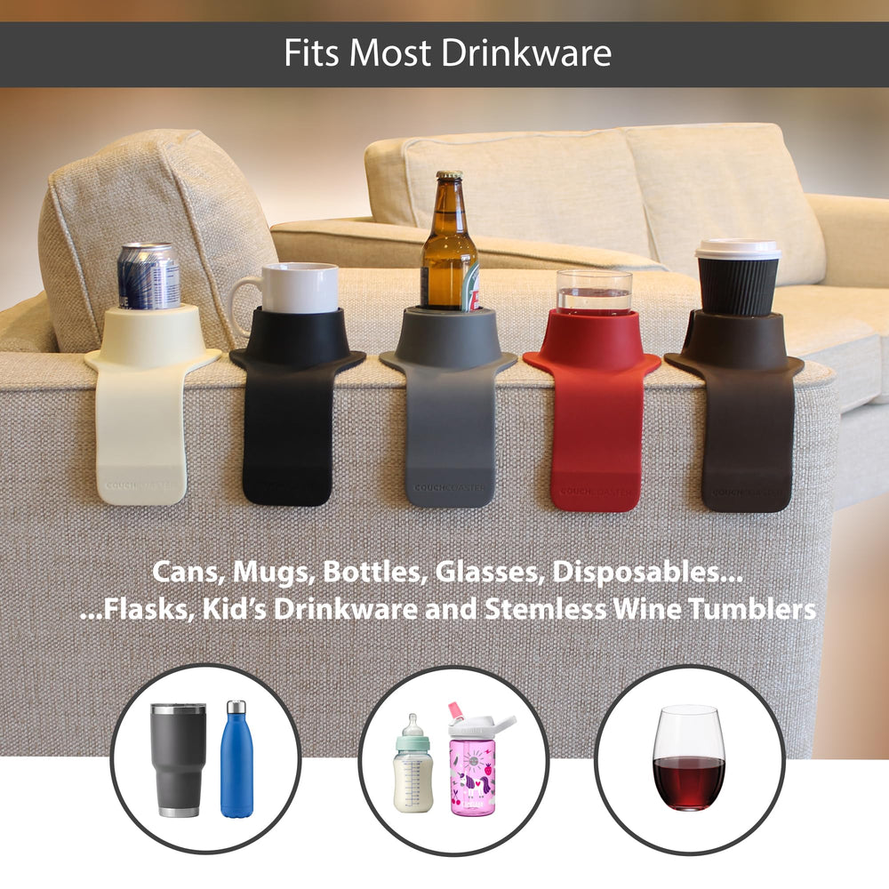 HIT PRODUCTS CouchCoaster en usage avec mug, accès pratique sans renverser