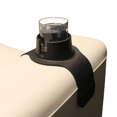 HIT PRODUCTS CouchCoaster vue face sur accoudoir, maintien sécurisé de la boisson