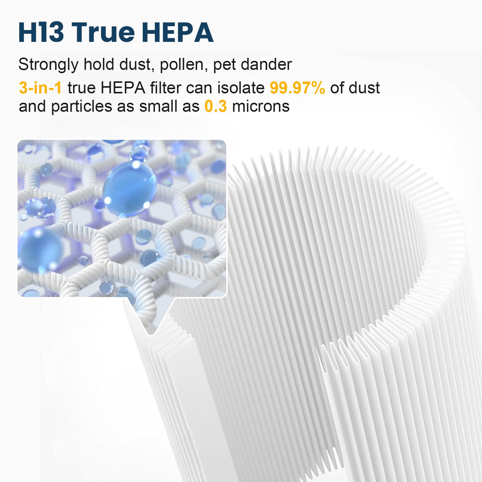 HKNECE filtre installé dans un Dyson HP02 démontrant l'ajustement facile