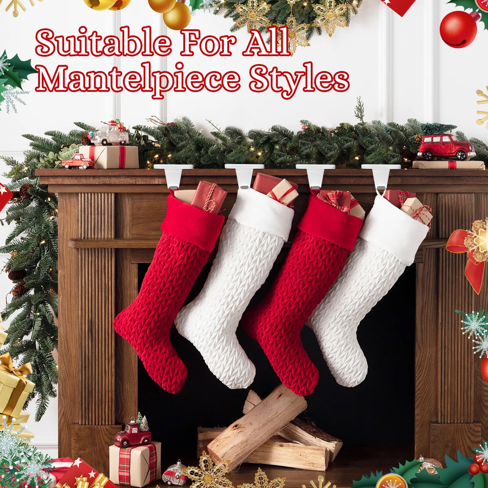 HMASYO lot de quatre disposés sur un salon décoré pour Noël