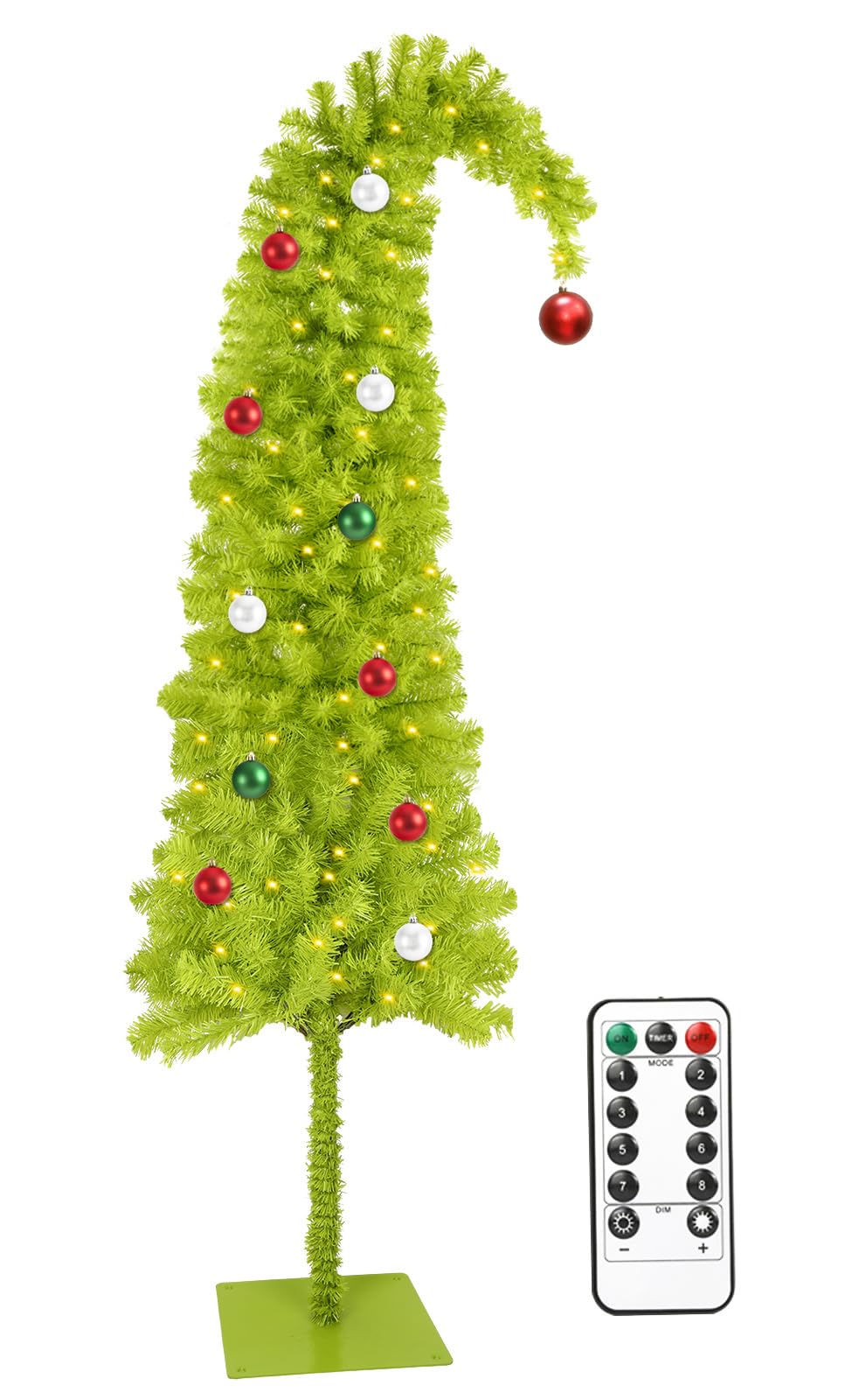 HMASYO sapin lime 5ft face complète, couleur vive pour décor festif