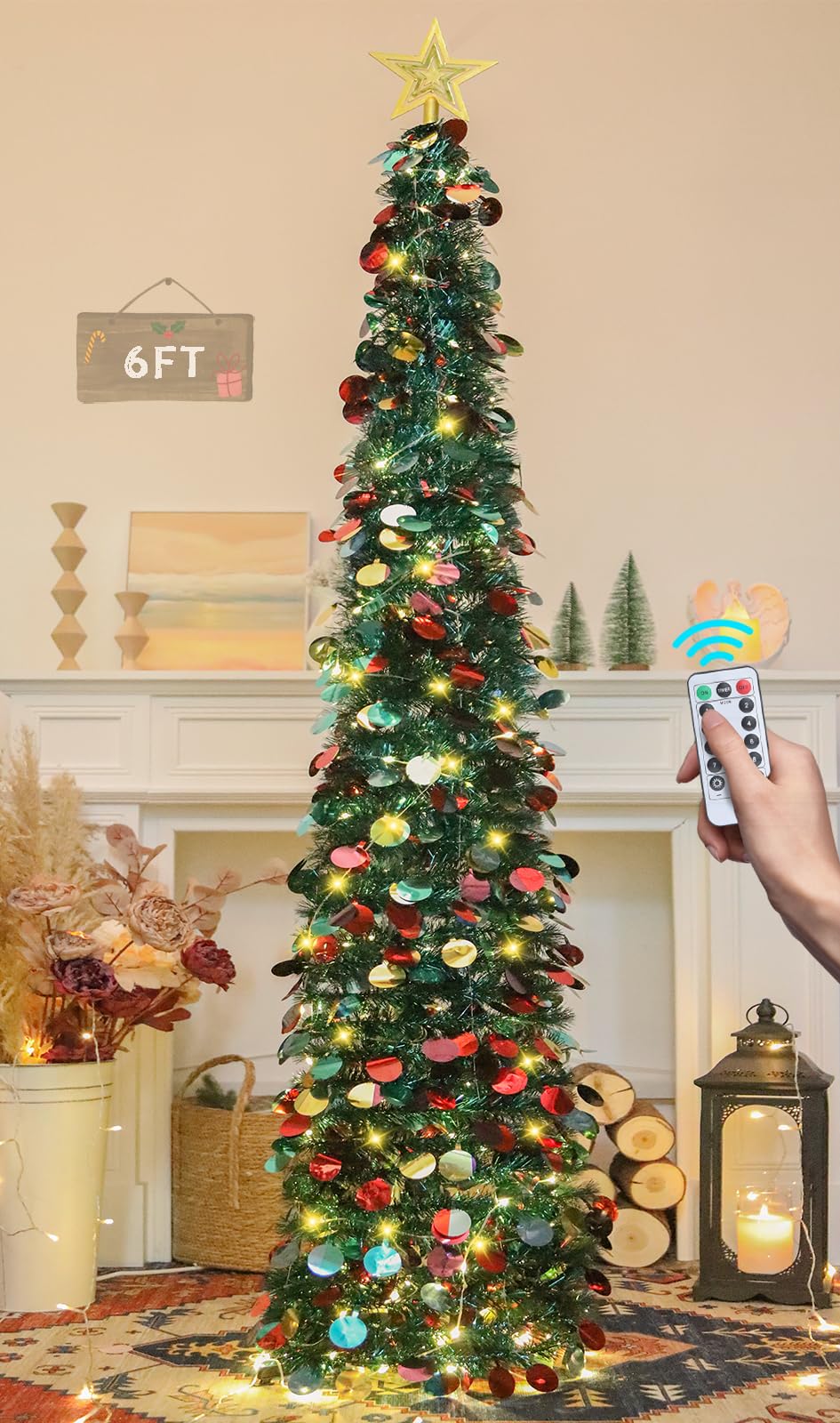 HMASYO sapin pop-up face montrant silhouette mince et gain d'espace