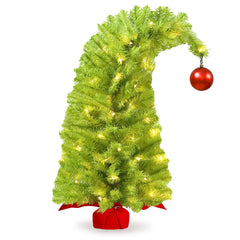 HMASYO sapin de table face prêt à décorer, ajoute une touche festive